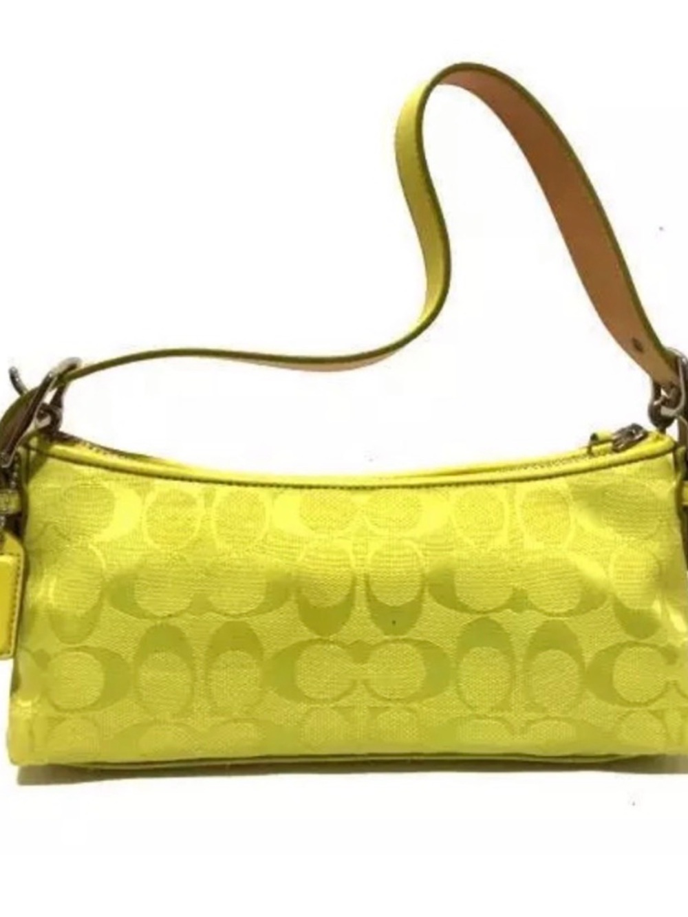 Coach east west Demi Vintage Y2K Hampton bag in Yellow/Green VERY GOOD CONDITION